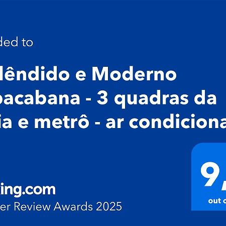 Esplendido E Moderno Copacabana - 3 Quadras Da Praia E Metro - Ar Condicionado Rio de Janeiro Extérieur photo